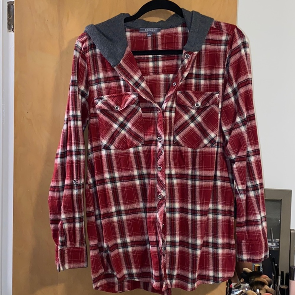Hooded flannel - large